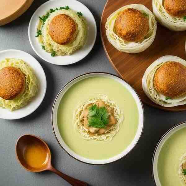 Сливочный суп с капустой и фрикадельками
